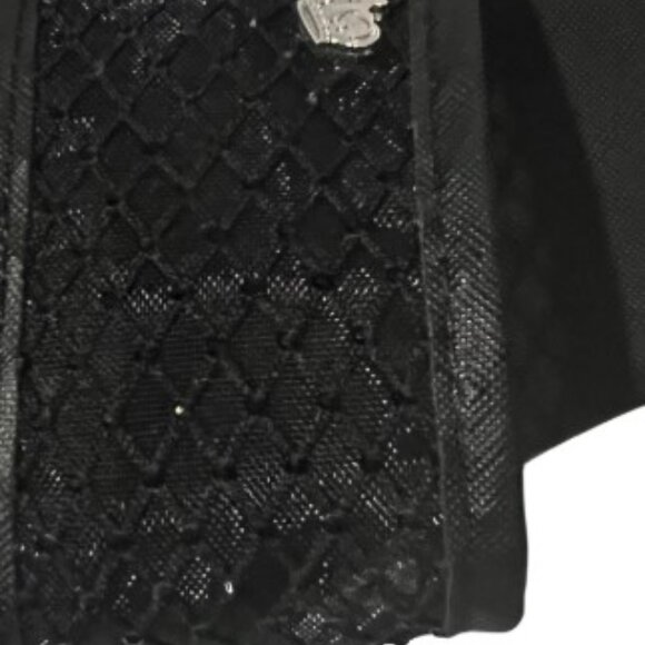 NWT 5.5 Womens Strap Sandals IMPRESS Black White Mesh Rhinestone Silver Crown - Picture 4 of 5